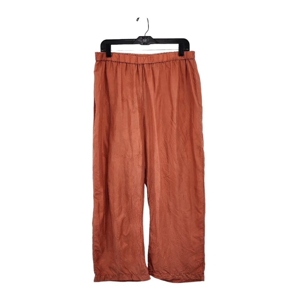 Shack Incorporated Women's 100% Silk Wide Leg Fit Cropeed Pants - XL